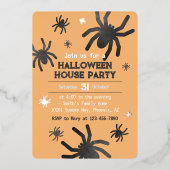 Spooky Spider Happy Halloween Party Uitnodiging (Voorkant)