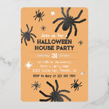Spooky Spider Happy Halloween Party Uitnodiging