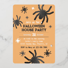 Spooky Spider Happy Halloween Party Uitnodiging