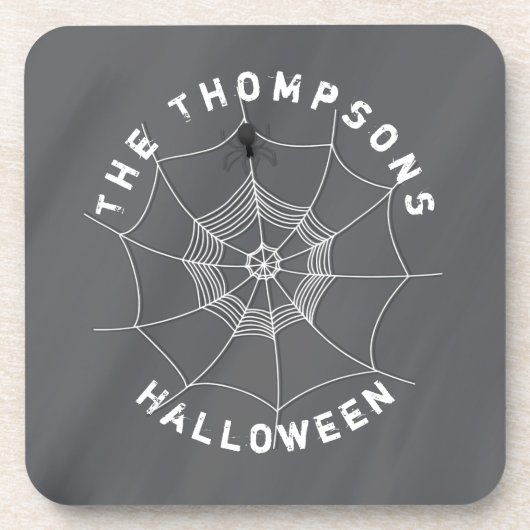 Spooky Spider in Spider Web Beverage Coaster Bier Onderzetter (Voorkant)