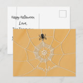 Spooky Spider in Spider Web Briefkaart (Voorkant / Achterkant)
