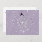 Spooky Spider in Spider Web Briefkaart (Voorkant / Achterkant)