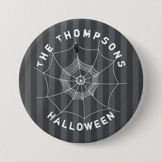 Spooky Spider in Spider Web Button (Voorkant)