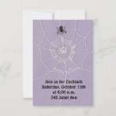 Spooky Spider in Spider Web Invitation Kaart (Voorkant)