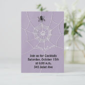 Spooky Spider in Spider Web Invitation Kaart (Staand voorkant)