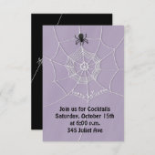 Spooky Spider in Spider Web Invitation Kaart (Voorkant / Achterkant)