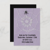 Spooky Spider in Spider Web Invitation Kaart (Voorkant / Achterkant)