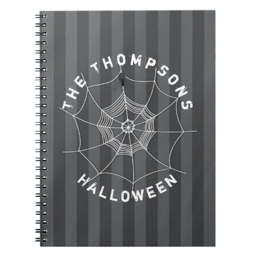 Spooky Spider in Spider Web Notitieboek (Voorkant)