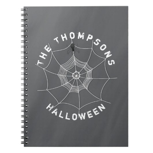 Spooky Spider in Spider Web Notitieboek (Voorkant)