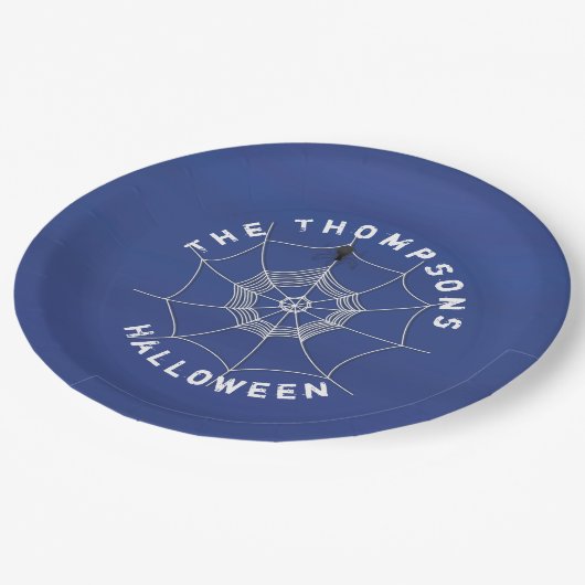 Spooky Spider in Spider Web Papieren Bordje (Gekanteld)