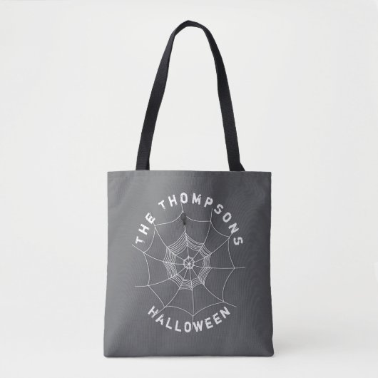 Spooky Spider in Spider Web Persoonlijk Tote Bag (Voorkant)