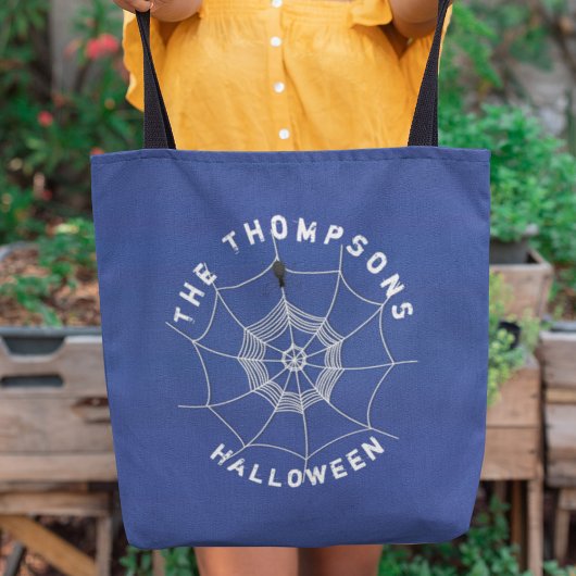 Spooky Spider in Spider Web Persoonlijk Tote Bag