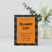 Spooky Spider Web Invitation Kaart Sjabloon (Staand voorkant)