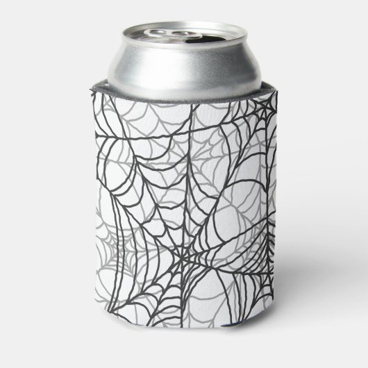 Spooky Spider Web Pattern - Halloween Gifts Blikjeskoeler (Blikje Achterkant)