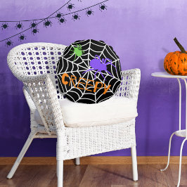Spooky Spider Web Round Pillow Rond Kussen