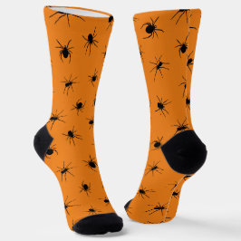 Spooky Spiders Novelty Oranje Halloween Sokken