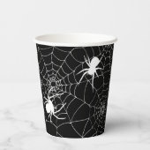 Spooky Spiders op spinnenwebben Halloween Papieren Bekers (Achterkant)