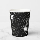 Spooky Spiders op spinnenwebben Halloween Papieren Bekers (Links)
