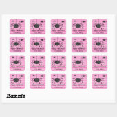 Spooky Spiders Roze Strepen Halloween Sticker (Vel)