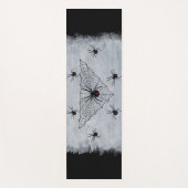 Spooky Spiderweb Black Widow Spider on Black White Yogamat (Voorkant)