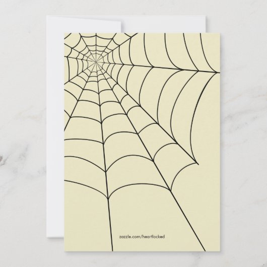 Spooky Spiderweb Halloween Celebration Kaart (Achterkant)
