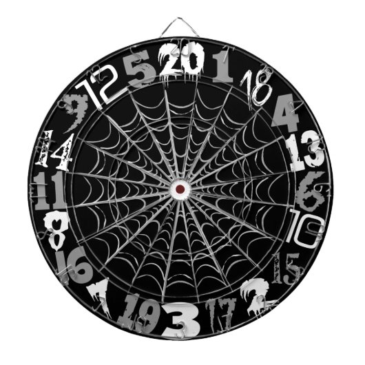Spooky Spiderweb Halloween Dartbord (Voorkant)
