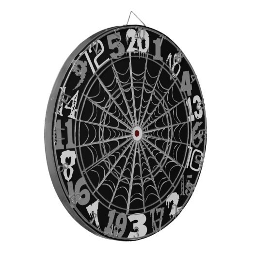 Spooky Spiderweb Halloween Dartbord (Voorkant Links)