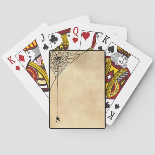 Spooky Spiderwebs Perkament en Zwart Speelkaarten (Achterkant)