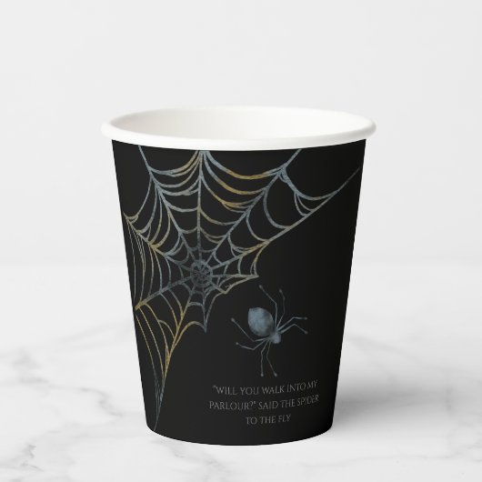 Spooky spin en Spider web Halloween Papieren Bekers (Voorkant)