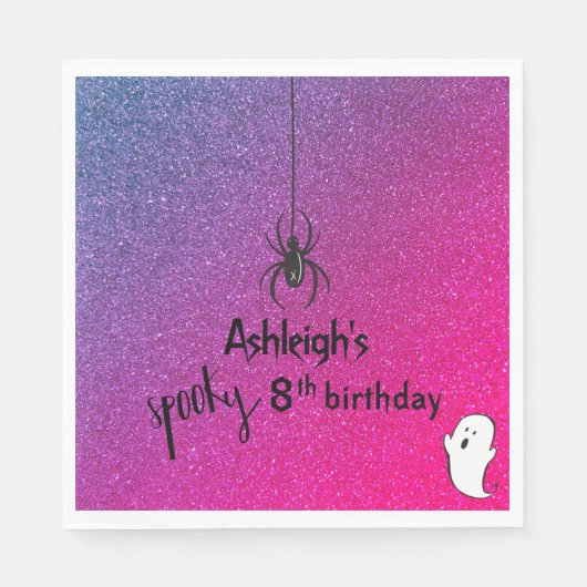 Spooky spin glitter Halloween verjaardag Servet (Voorkant)