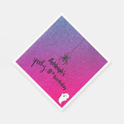 Spooky spin glitter Halloween verjaardag Servet (Hoek)