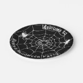 Spooky Spinnen en spinnenwebben Halloween Party Papieren Bordje (Gekanteld)