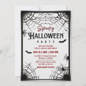 Spooky  spinnenwebben vleermuizen grijs Halloween Kaart (Voorkant)