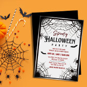 Spooky  spinnenwebben vleermuizen grijs Halloween Kaart