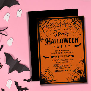 Spooky  spinnenwebben vleermuizen sinaasappel Hall Kaart