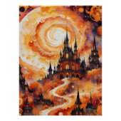 Spooky Spiral Castle - Halloween Sinaasappel Perfect Poster (Voorkant)