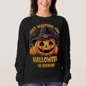 Spooky Spirit Wachten op Halloween Pumpkins Trui (Voorkant)