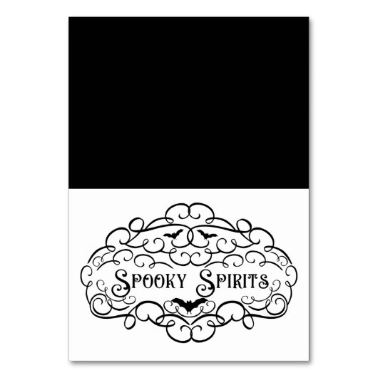 Spooky Spirits  Halloween Drinken Voedseltent Kaart (Voorkant)