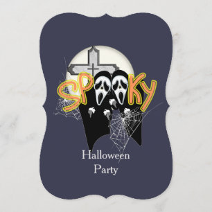 Spooky spookachtige schreeuwende spookgezichten Ha Kaart