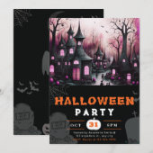 Spooky spookachtige spookachtige herenhuizen pompo kaart (Voorkant / Achterkant)