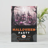 Spooky spookachtige spookachtige herenhuizen pompo kaart (Staand voorkant)