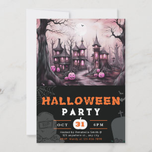 Spooky spookachtige spookachtige herenhuizen pompo kaart