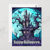 Spooky spookhuis - Happy Halloween Briefkaart (Voorkant / Achterkant)