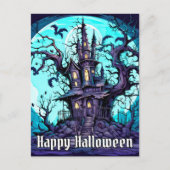 Spooky spookhuis - Happy Halloween Briefkaart (Voorkant)