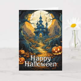 Spooky spookhuis - Happy Halloween Kaart