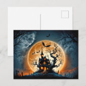 Spooky spookhuis na donker briefkaart (Voorkant / Achterkant)