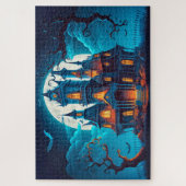 Spooky spookhuis na donker legpuzzel (Verticaal)