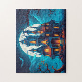 Spooky spookhuis na donker legpuzzel (Verticaal)