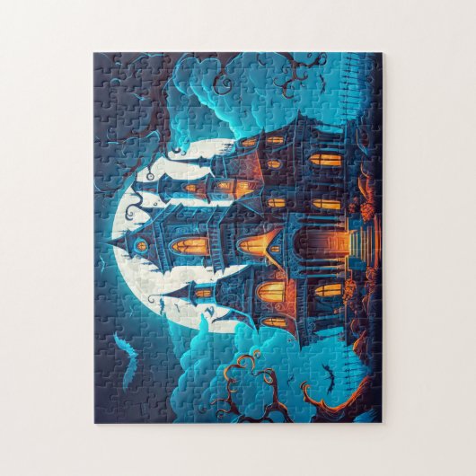 Spooky spookhuis na donker legpuzzel (Verticaal)