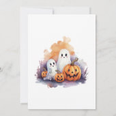 Spooky spookhuis pompoenen Kinder Halloween Party Kaart (Achterkant)